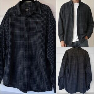 Vtg 2000‎ Dockers Plaid Button Down Thick Cotton Long Sleeve Shirt XL Roomy Tall